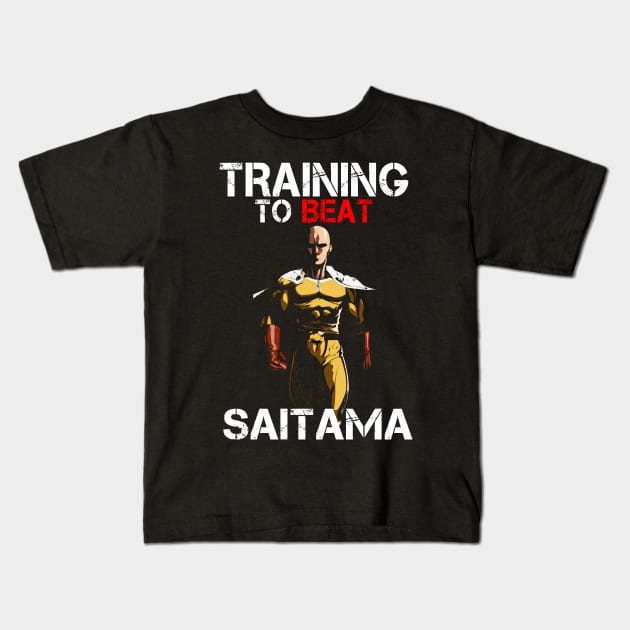 Training To Beat Saitama Kids T-Shirt by nicksoulart